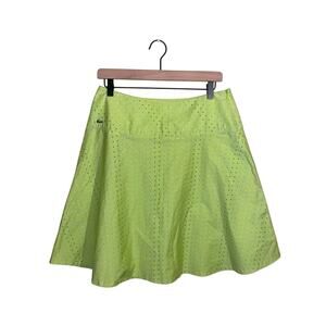 VNTG LACOSTE 90 green polka dot a line skirt 30 in